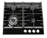 Teknix Signature Collection SCGH61B 4 Burner Gas on Glass Hob Wok Cast Iron Pan Supports from HomeWise