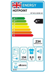 Hotpoint NT M11 82XB ActiveCare 8KG Heat Pump Tumble Dryer in White - A++ Rated