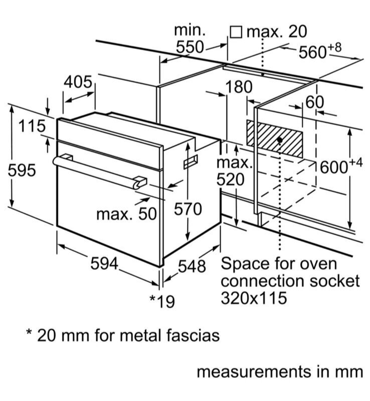 Bosch Series 2 HHF113BR0B Built-In Electric Single Oven in Stainless Steel - 13 Amp Plug In - A Rated - HW181884