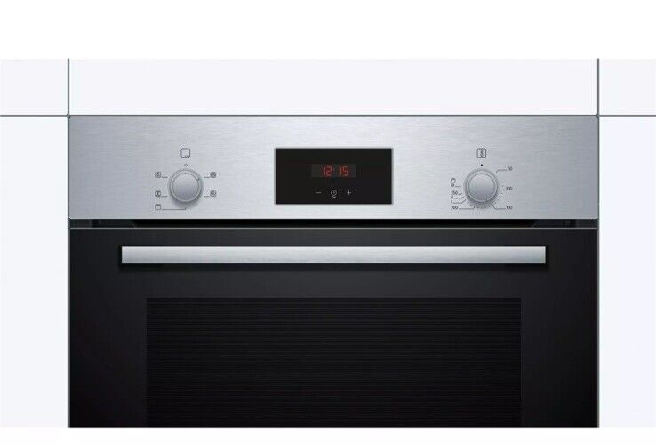 Bosch Series 2 HHF113BR0B Built-In Electric Single Oven in Stainless Steel - 13 Amp Plug In - A Rated - HW181884