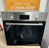 Bosch Series 2 HHF113BR0B Built-In Electric Single Oven in Stainless Steel - 13 Amp Plug In - A Rated - HW181884