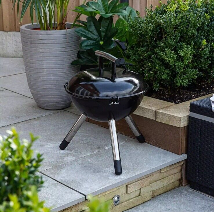 ‎GFPTBBQ1401B Portable Lightweight Charcoal BBQ 34 Cm Compact round with Air Vent