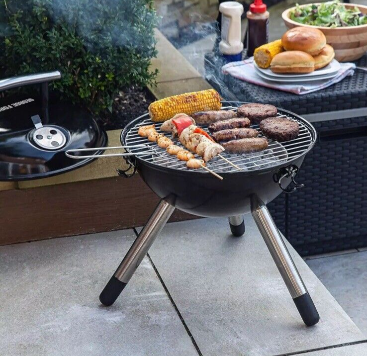 ‎GFPTBBQ1401B Portable Lightweight Charcoal BBQ 34 Cm Compact round with Air Vent
