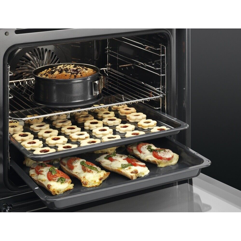 AEG BSX23101XM  6000 Series Electric Single Oven - Stainless Steel - 13amp stock photo baking trays