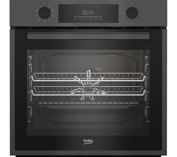 Beko BBIE12401AMP Built In Electric Single Oven with Pyrolytic Self in Cleaning in Matt Black stock photo
