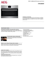 AEG KMK365060M Built-In Combination Microwave Oven - Stainless Steel product sheet