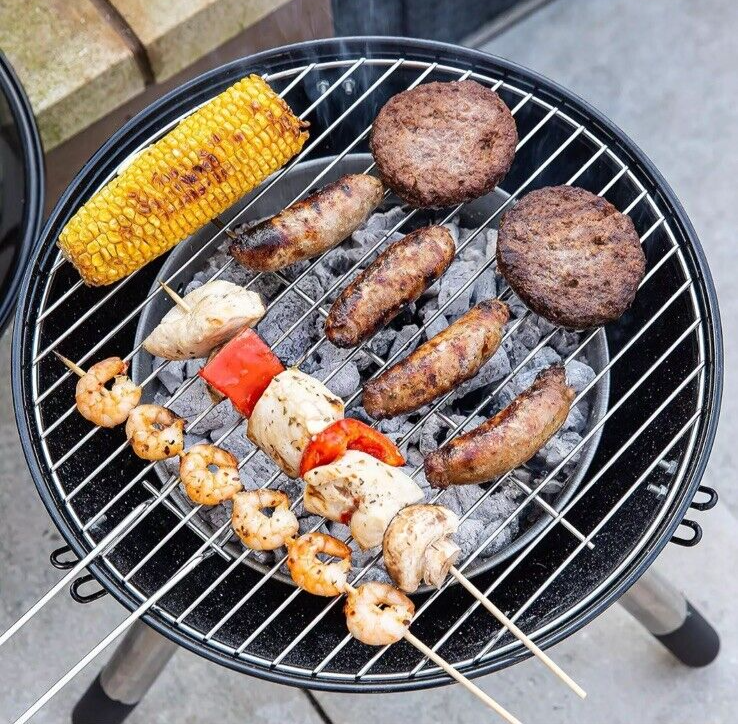 ‎GFPTBBQ1401B Portable Lightweight Charcoal BBQ 34 Cm Compact round with Air Vent