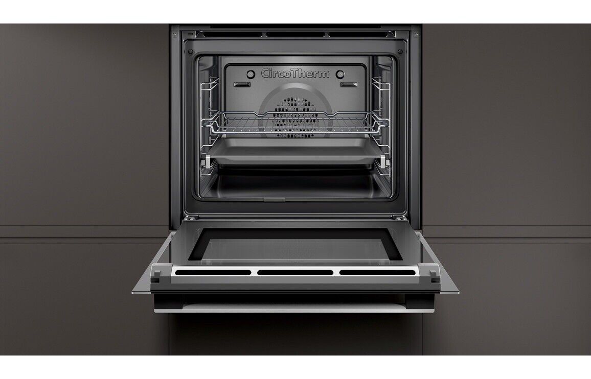 NEFF N50 B2ACH7HH0B Wi-Fi Connected Built In Electric Single Oven with Pyrolytic Self Cleaning - Stainless Steel - A Rated with Circotherm oven heat