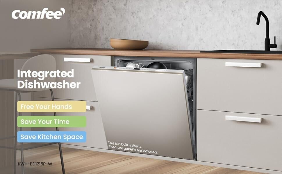 Comfee' KWH-BD1215P-W 12 Place Settings Fully Integrated Dishwasher in White