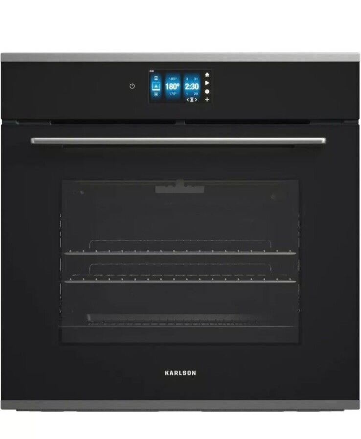 Karlson TFTPYOVSSD Pyrolytic Self Cleaning Electric Single Oven in Black & Stainless Steel.