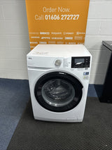 AEG 7000 ProSteam® LWR7185M4B 8+5KG 1400 Spin Washer Dryer in White - A Rated on Wash - Graded showroom photo front with display banner