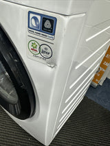 AEG 7000 ProSteam® LWR7185M4B 8+5KG 1400 Spin Washer Dryer in White - A Rated on Wash - Graded showroom photo close up of dent on front