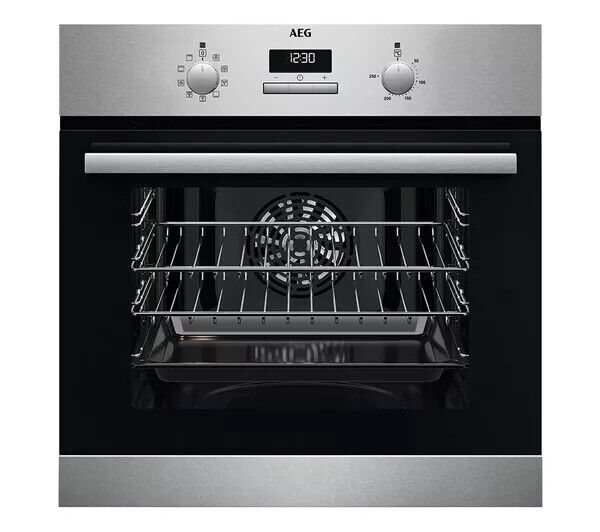 AEG BSX23101XM  6000 Series Electric Single Oven - Stainless Steel - 13amp stock photo front