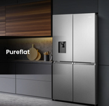 Hisense RQ758N4SWSE American Fridge Freezer, Total No Frost, Wi-Fi Enabled, Metal Tech Cooling in Stainless Steel Pure Flat 