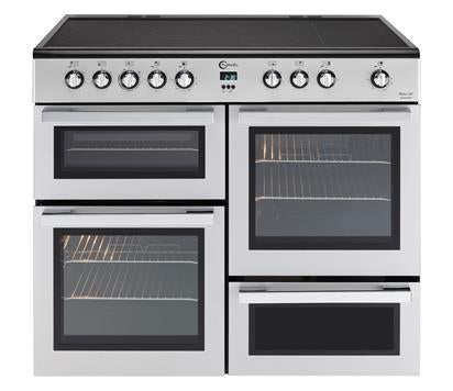 Flavel MLN10CRS 100cm Electric  Range Cooker with 5 Zone Ceramic Hob in Silver & Chrome - A Rated - HW181688