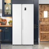 Teknix TX2SBS1791PW American Fridge Freezer in White - 523 Litre Capacity - E Rated - POHW0130 from HomeWise Appliances. Stock photo appliance taking pride of place as a feature in a modern kitchen.