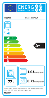Hisense BSA65222PBUK (93) Built in Electric AirFry Single Oven with Pyrolytic Self Cleaning in Black - A+ Rated - HW181493