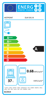 Hotpoint Class 4 DU4 541 IX Electric Built Under Double Oven in Stainless Steel - A/A Rated from HomeWise Energy A Rated upper oven efficiency label