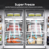 Hisense RQ758N4SWFE American Fridge Freezer, Total No Frost, Wi-Fi Enabled, Metal Tech Cooling in Black Steel Super freeze