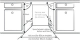 Cookology CFSD613WH 13 Place Settings, 60cm Freestanding Full Size Dishwasher, 6 Programmes with Eco Mode, E Rated in White fitting diagram