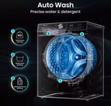Hisense 5S Series WF5S1245BW 12KG 1400 Spin Washing Machine in White Stock Photo Auto wash graphic using precise water and detergent 