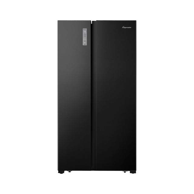 Fridgemaster MS91520EB Total No Frost American Fridge Freezer Black, E Rated Stock Photo