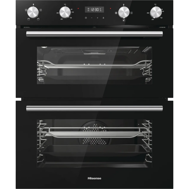 Hisense BID75211BGUK (78) Built-Under Electric Double Oven in Black - A/A Rated - HW181678 stock photo front of oven 
