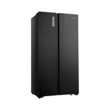 Fridgemaster MS91520EB Total No Frost American Fridge Freezer Black, E Rated stock photo angled