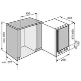 Hoover HWCB30UK/1 30cm Wine Cooler - Black Dimensions diagram