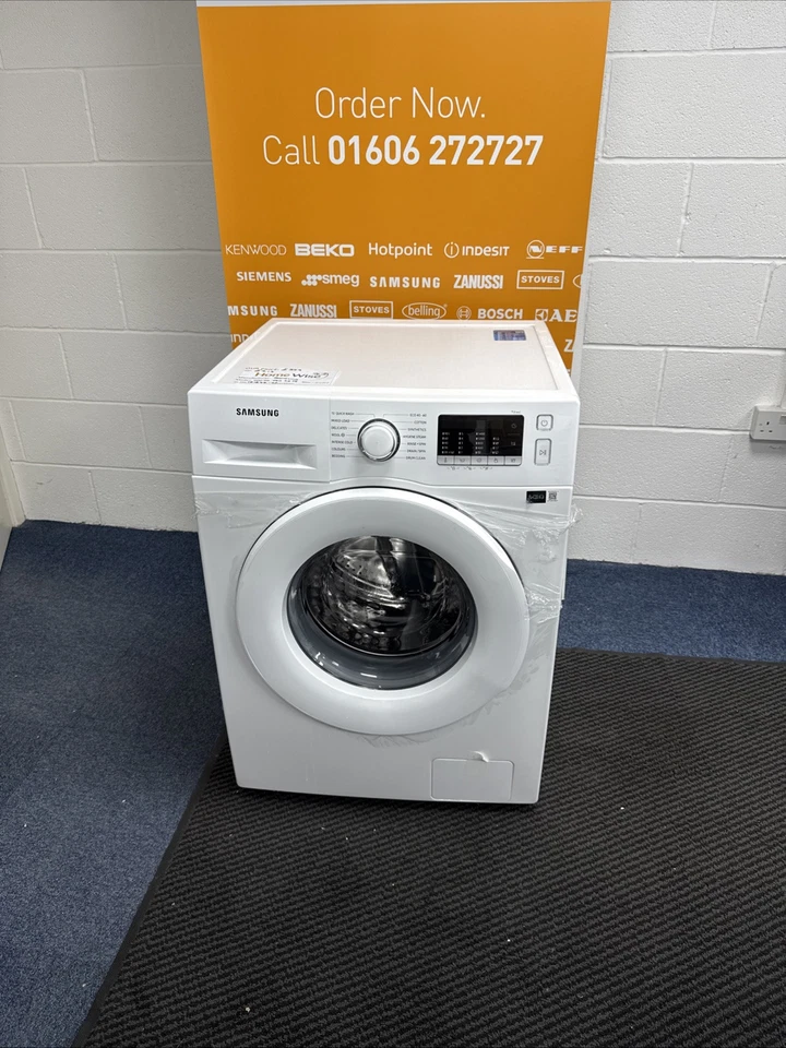 Samsung WW70TA046TE 7KG 1400 Spin Washing Machine in White - Blemished showroom photo front with door closed and sales banner