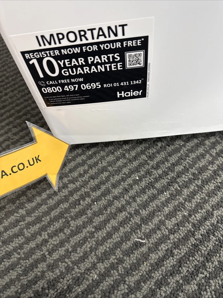 Haier I-Pro Series 3 HD100-A2939 10KG Heat Pump Tumble Dryer in White - A++ Rated - Refurbished showroom photo small dent on front at the bottom 