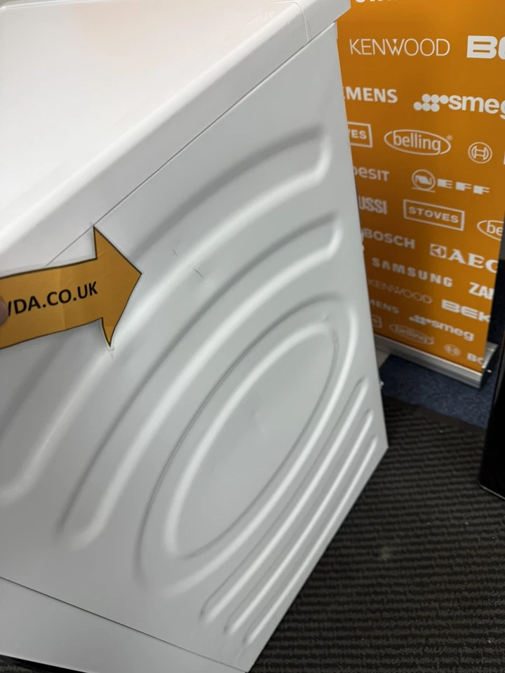 Hisense WFQA1014EVJM 10KG 1400Spin Washing Machine in White - A Rated - Blemished Showroom Photo with scuff marks on the right side panel