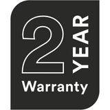 Hisense BID75211BGUK (78) Built-Under Electric Double Oven in Black - A/A Rated - HW181678 graphic showing a 2 year warranty.