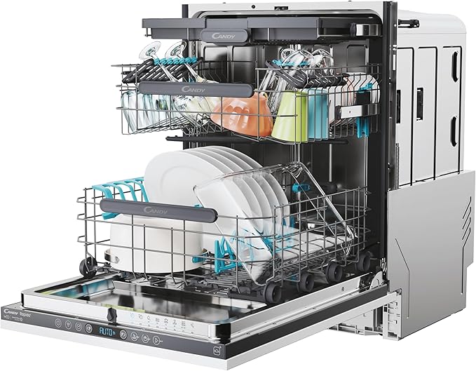 Candy CI6C4F1PMA-80 Rapido Fully Integrated Dishwasher with Top Cutlery Tray, C Rated Stock photo adjustable baskets