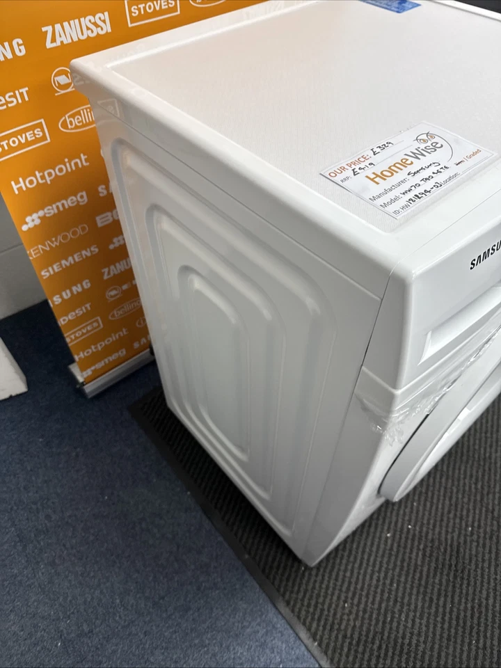 Samsung WW70TA046TE 7KG 1400 Spin Washing Machine in White - Blemished showroom photo with left side panel in perfect condition 