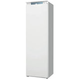 Hotpoint HTSD18F013H1 209 Litre Tall Built-In Freezer with No Frost - E Rated from HomeWise Appliances. Stock photo of angled front of appliance also showing right side panel.