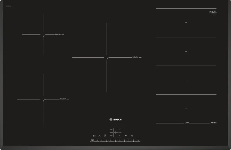 Bosch Series 6 PXV851FC1E 80cm 5 Zone Flex Induction Hob in Black - HW181531