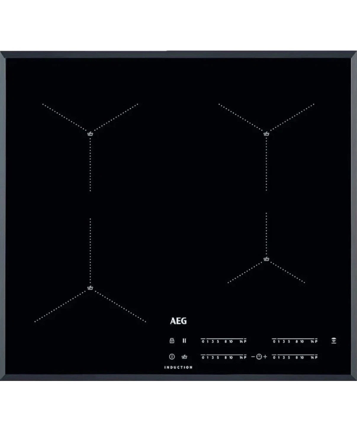 AEG 7000 Series IAE64411FB 59cm 4-Zone SenseBoil Induction Hob in Black - Hob2Hood - HW181702-02