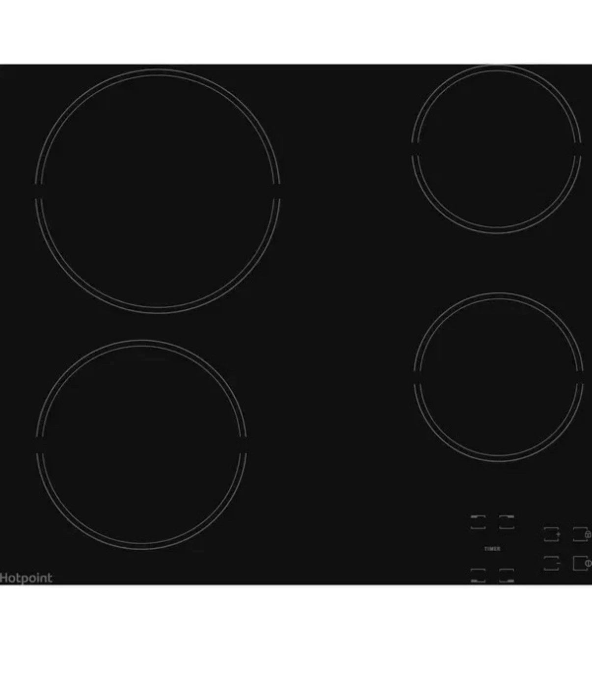 Hotpoint HR 651 C H 58 cm 4-Zone Electric Ceramic Hob in Black - (New Boxed Stock) - HW181641