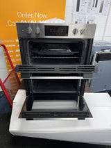 Hoover HO7DC3B308IN Electric Built-under Double Oven in Stainless Steel & Black - A/A Rated from HomeWise Appliances. Shop photo front of the oven with doors open.