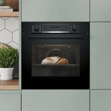 Bosch Series 4 HQA574BB3B  Electric 71L Single Oven with Pyrolytic Self Cleaning in Black - A+ Rated - HW181708