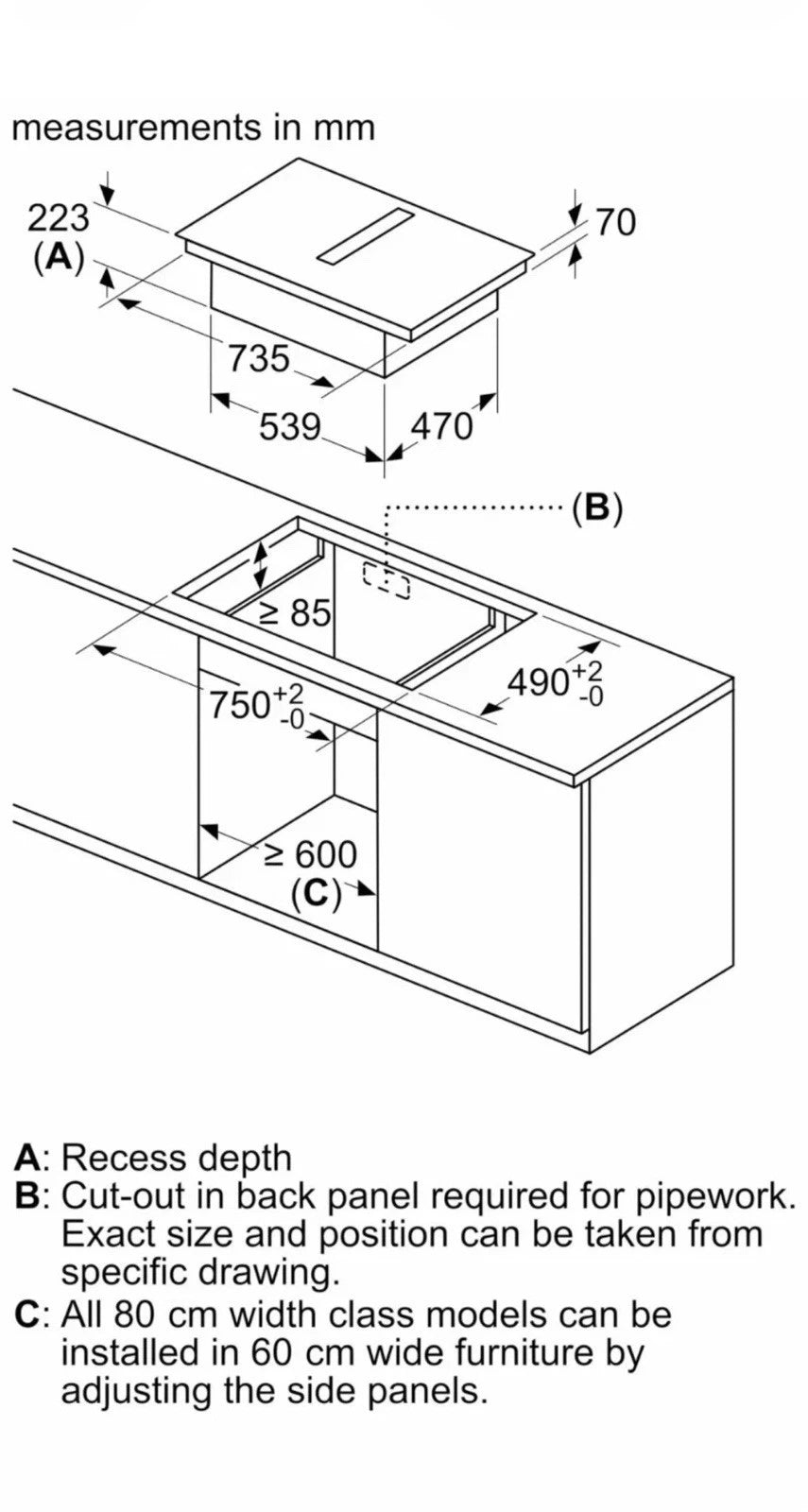 Neff N90 Series V68AUX4C0 83cm 4 Zone Induction Hob with Integrated Ventilation System in Black - HW181728