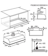 AEG DGX3523S Series 5000 52cm Built-in Canopy Extractor Hood in Grey - 3 Speeds - HW181775