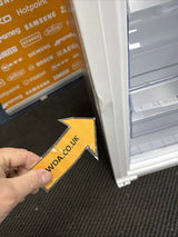 Hotpoint HTSD18F013H1 209 Litre Tall Built-In Freezer with No Frost - E Rated from HomeWise Appliances. shop photo of close up front edge dented area.