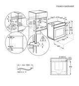 AEG BES356010B Black Oven from HomeWise installation drawings with dimensions