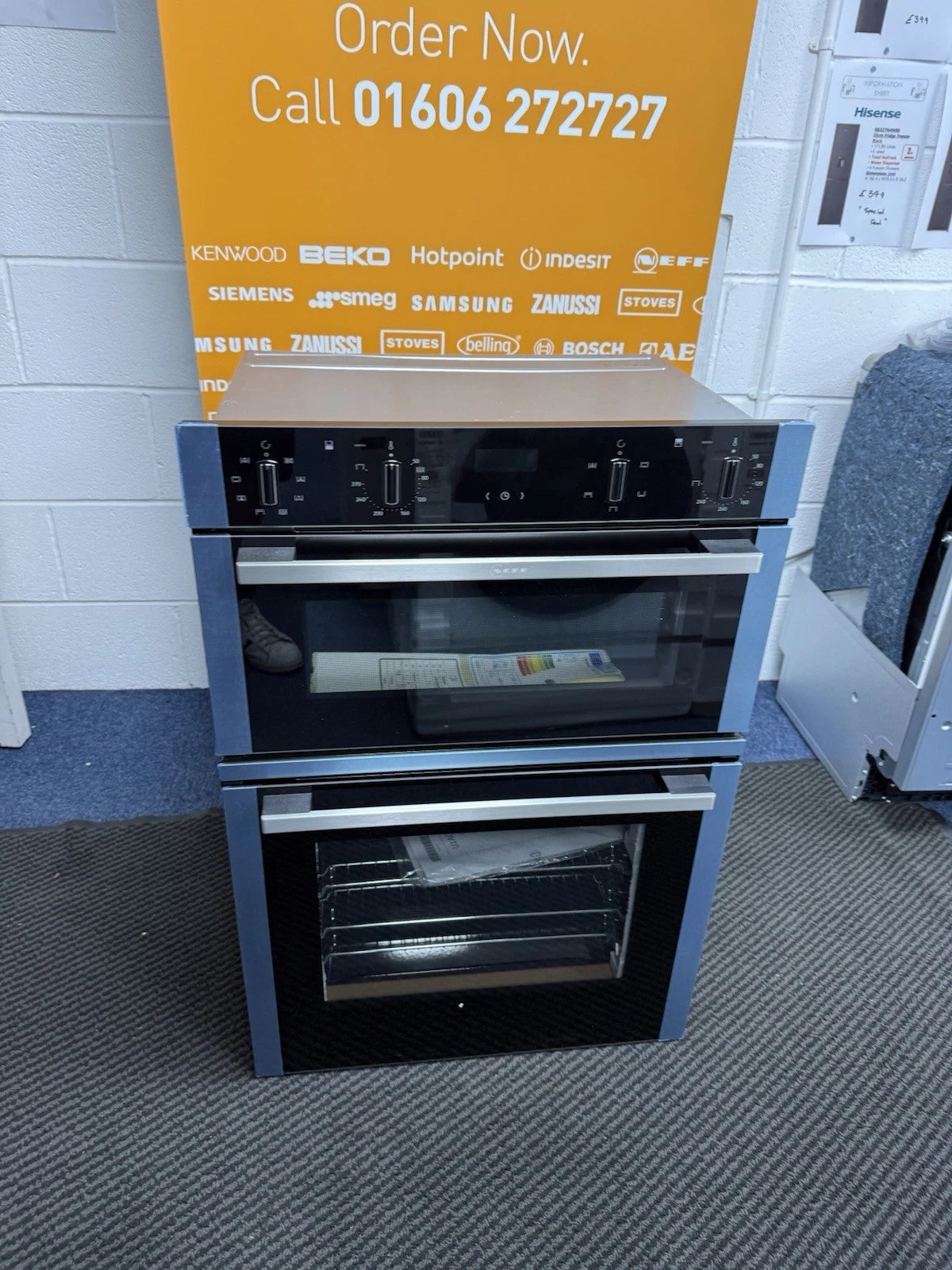 Neff N50 U1ACE2HN0B (10) Built-In Electric Double Oven in Stainless Steel - A Rated from HomeWise Appliances shop photo oven with call to action sales banner Order Now 01606 272727