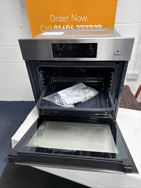 AEG BES356010M Single Oven from HomeWise with door open 