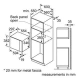 Bosch Series 4 BFL523MB0B 20 Litre 38cm High Built-in Small Microwave Oven in Black - (Tatty Box) - HW181710