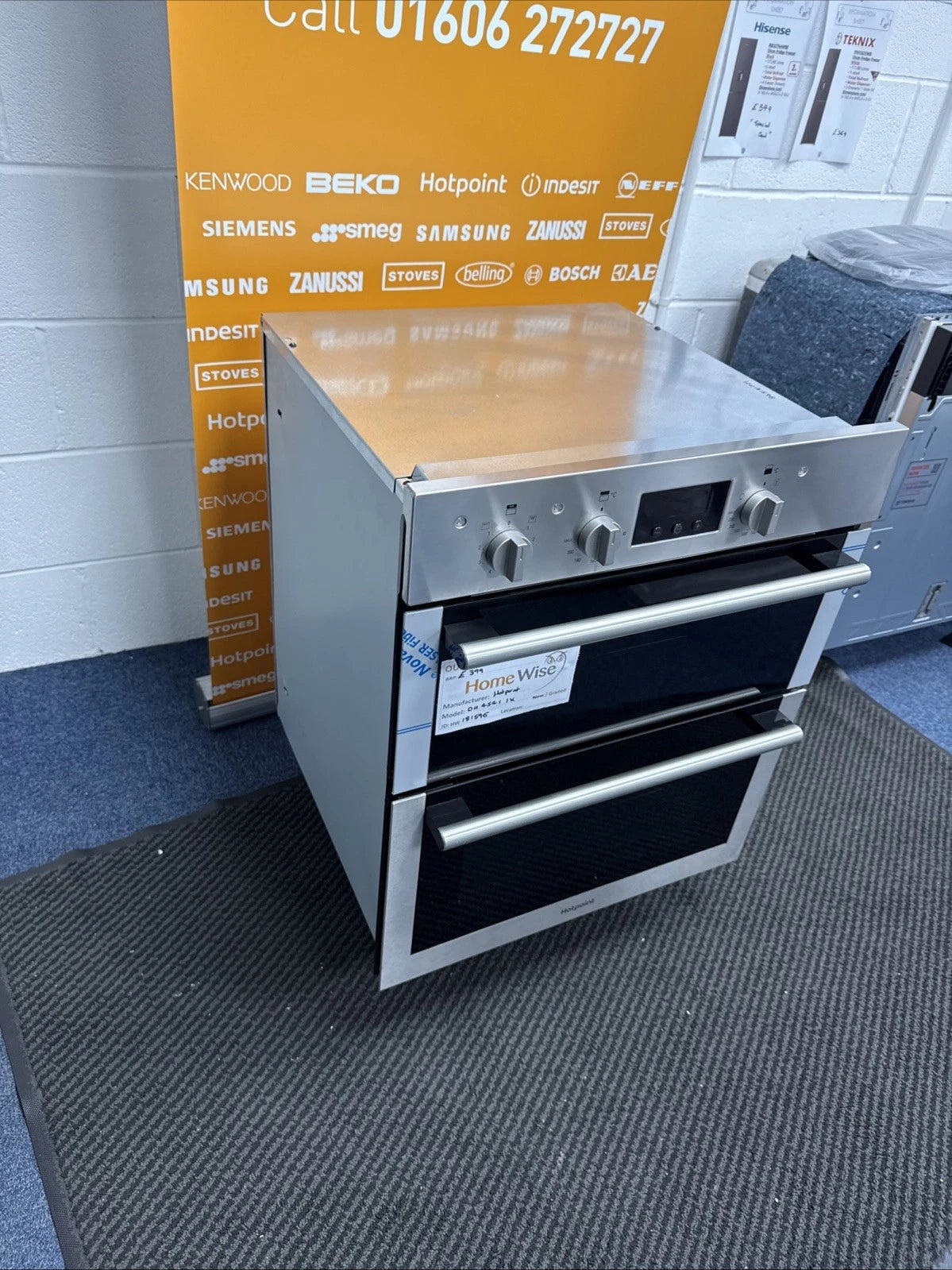 Hotpoint Class 4 DU4 541 IX Electric Built Under Double Oven in Stainless Steel - A/A Rated from HomeWise shop photo showing left side panel 