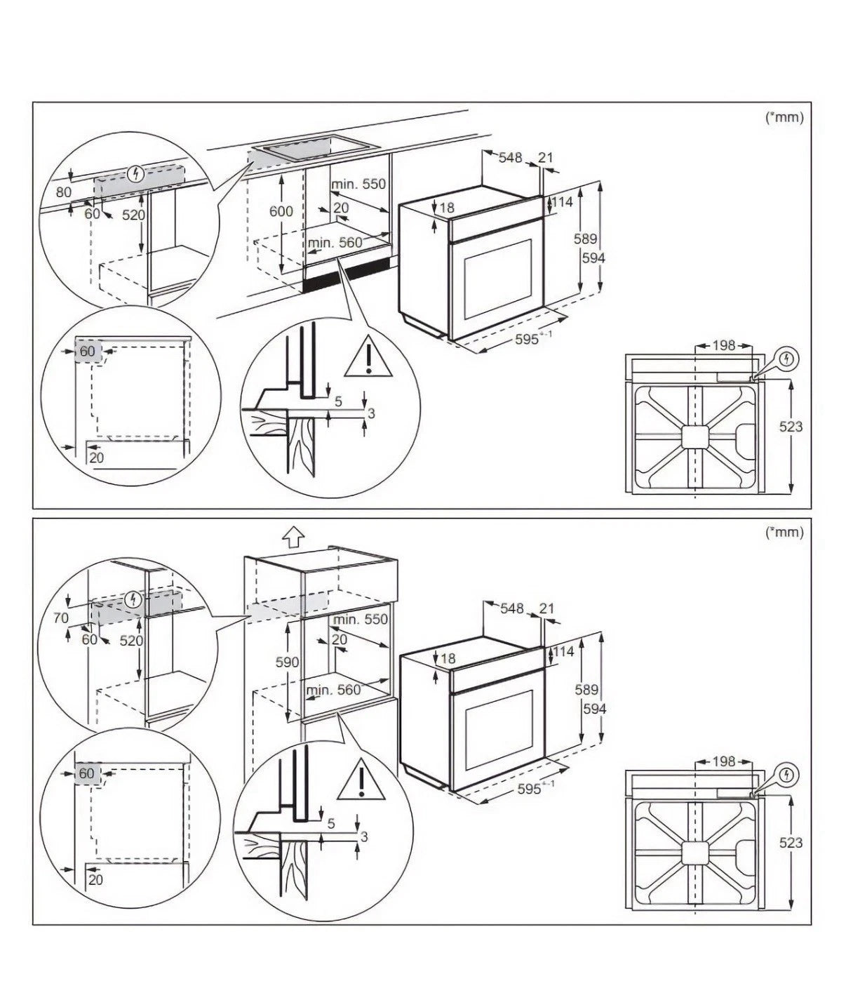 AEG 3000 Series BPX535061M (14) Pyrolytic Self Cleaning 72L Single Oven in Stainless Steel - A+ Rated - HW181714
